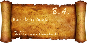Burián Anett névjegykártya